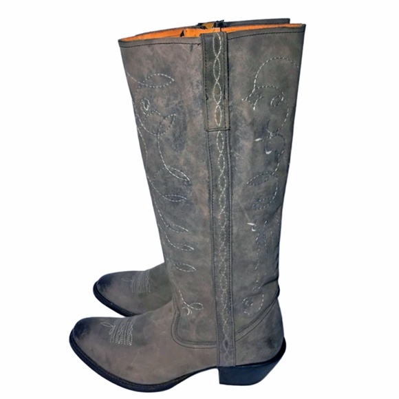 Charlie 1 Horse Gray Mesquite Cowgirl Boots Sz 9.5 - Picture 6 of 9
